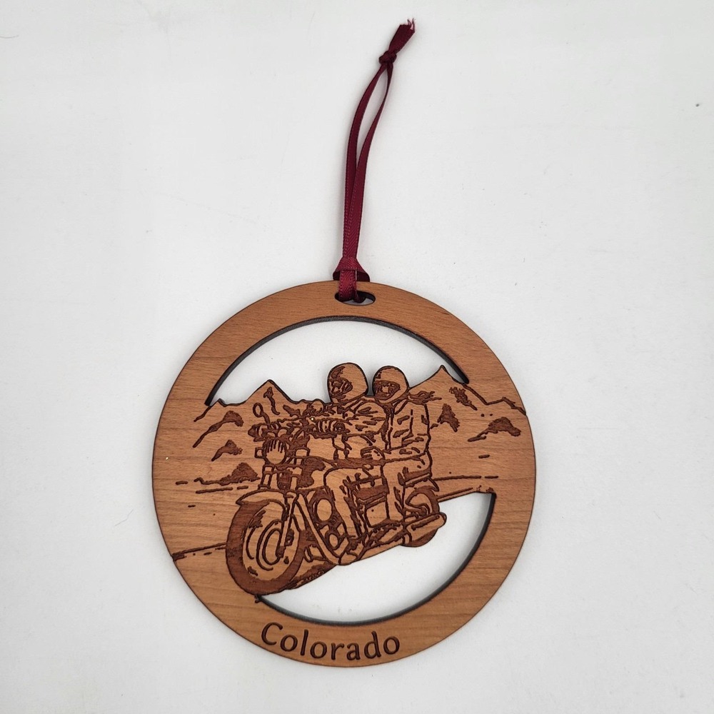 Vintage Wooden Souvenir Ornament Engraved "Colorado" 3.75"